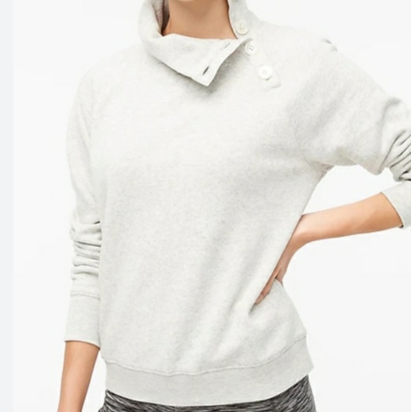 J. Crew Factory Tops - J.Crew Wide Button-collar Pullover Sweatshirt